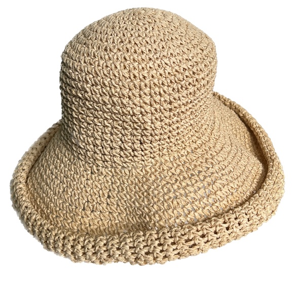 Scala Pronto Hat Wide Brim Sun Beach One Size Crochet Straw - Picture 4 of 7